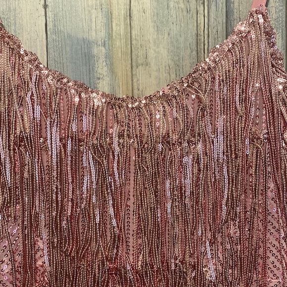 NWT Women’s Flapper Dresses All-Over Fringe | Pink | Size Small - Picture 9 of 10